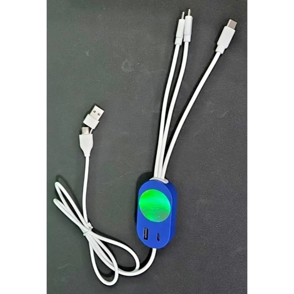 3-in-1 Multi Charging Cable Hub | Dual Input USB-A/USB-C | USB-C & 8 Pin Connect
